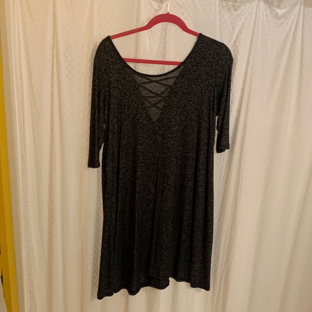 Charcoal grey jersey dress